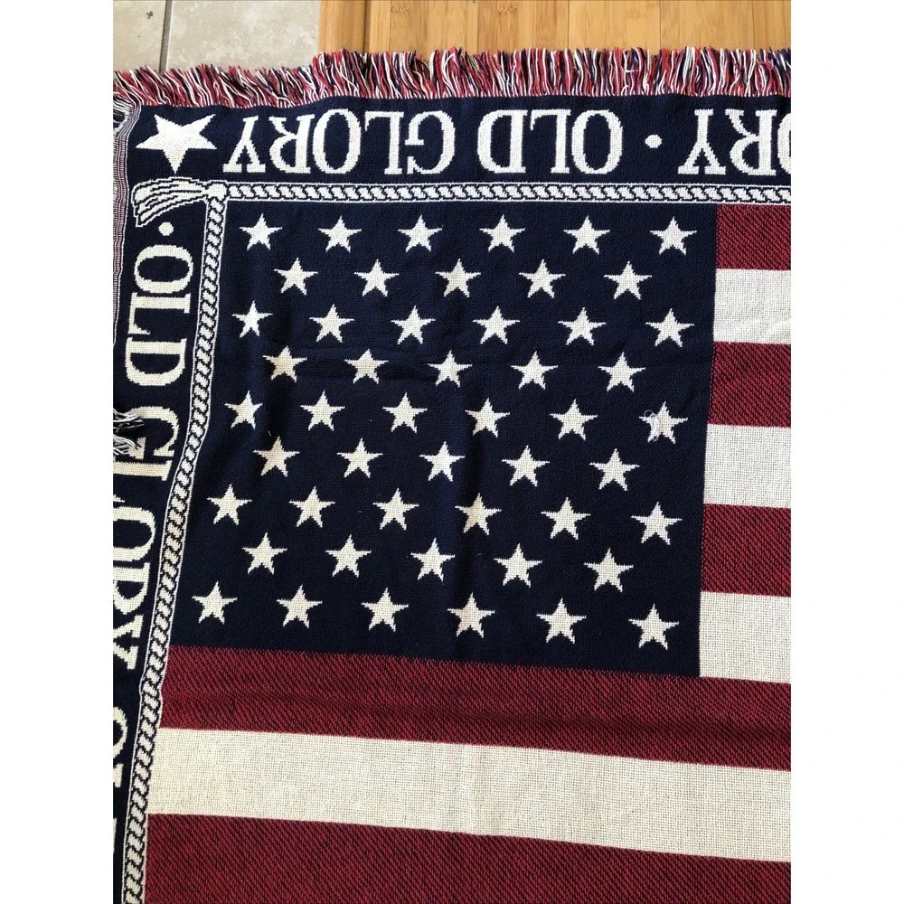 Old Glory American Flag Throw Blanket Tapestry Patriot Afghan 69